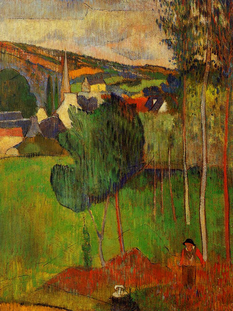 View of Pont-Aven from Lezaven 1888